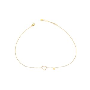 Collar dorada con corazón