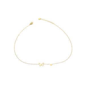 Cadena dorada con mariposa