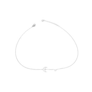 Cadena plateada con luna