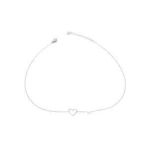 Cadena plateado con corazón
