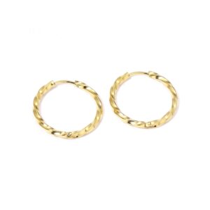 Pendientes de aro grande-plus 20mm con textura enroscada