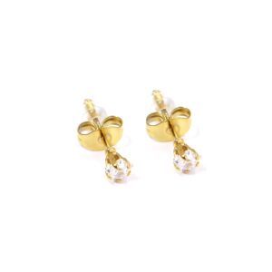 Zarcillos pequeños con circonitas de estrella de 3mm