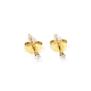 Zarcillos pequeños con circonitas redondas de 2mm