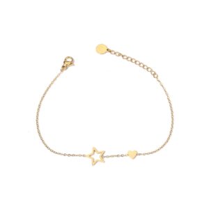 Pulsera dorada con estrella